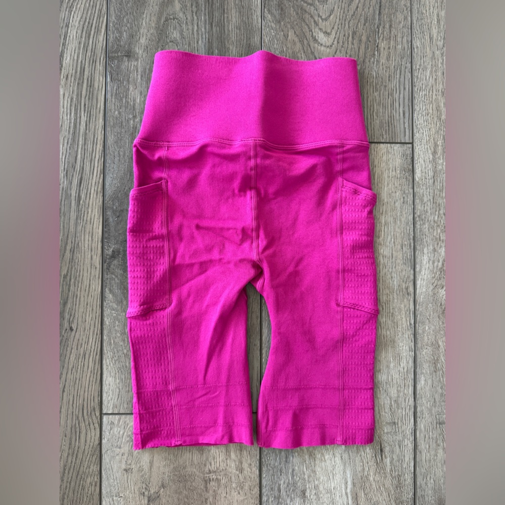 Fabletics High-Waisted SculptKnit Pocket Shorts, Very Berry - Picture 8 of 13